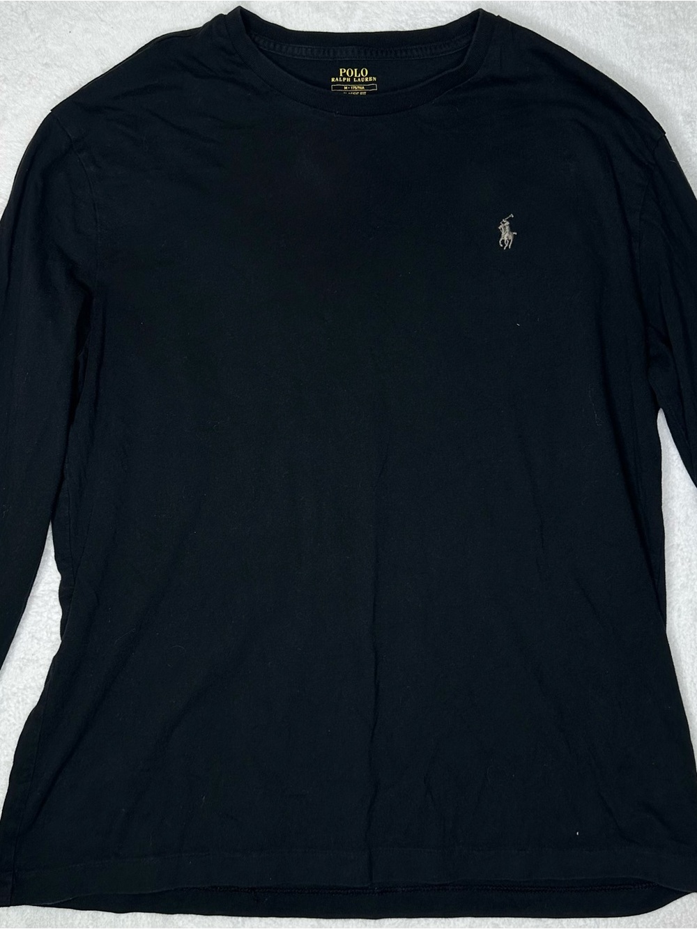 Polo Ralph Lauren Men’s M Black Classic Fit Long Sleeve Crewneck Shirt Pony